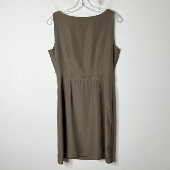 Banana Republic Women's Sheath Dress 6 Teak Brown Sleeveless Caged Knee Length - Picture 6 of 10